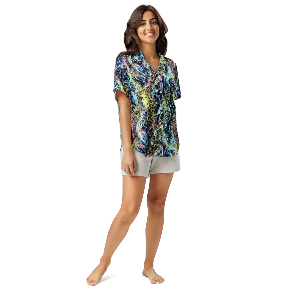 Chromatic Tempest on Women's Short Sleeve Pajama Top — Front