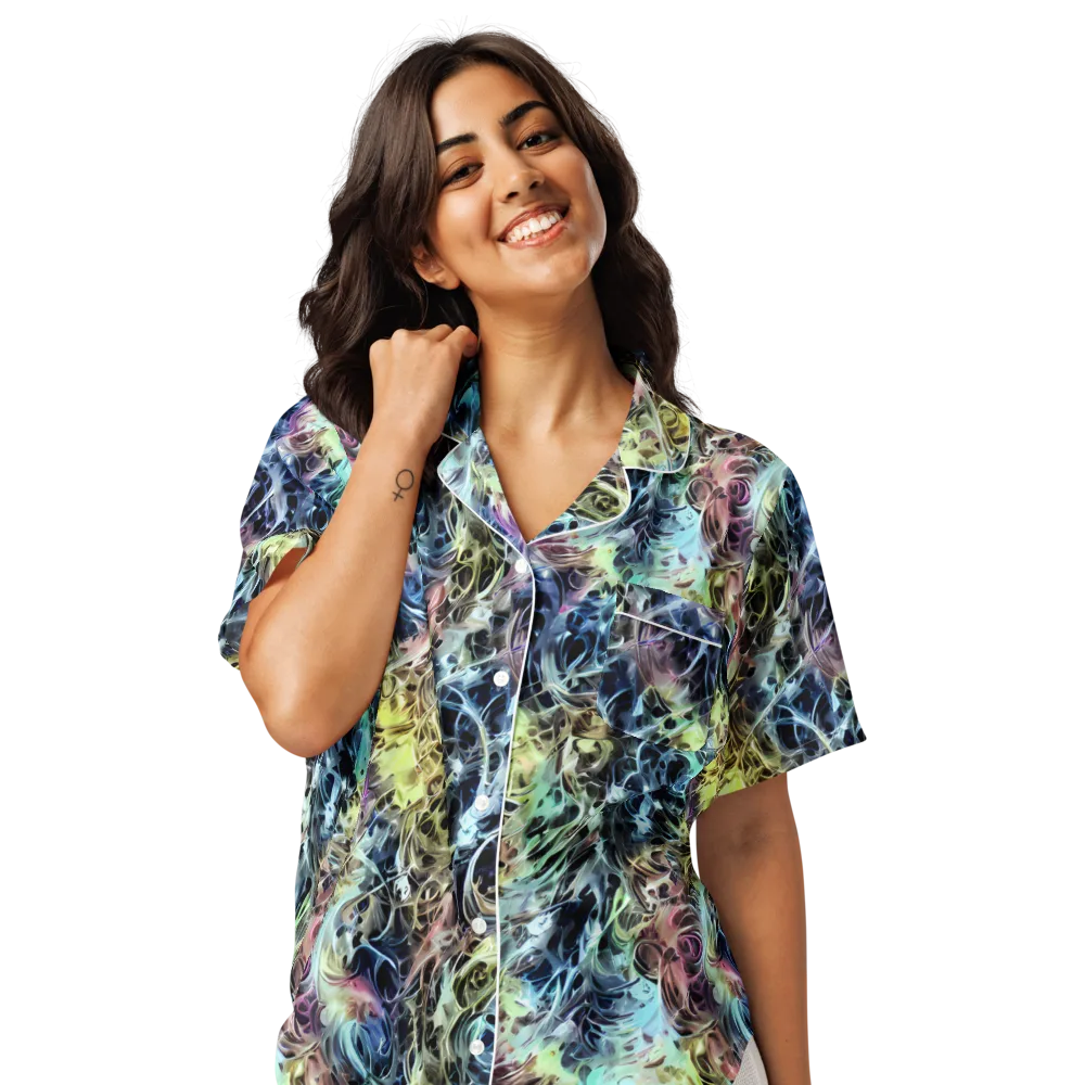 Chromatic Tempest on Women's Short Sleeve Pajama Top — Front