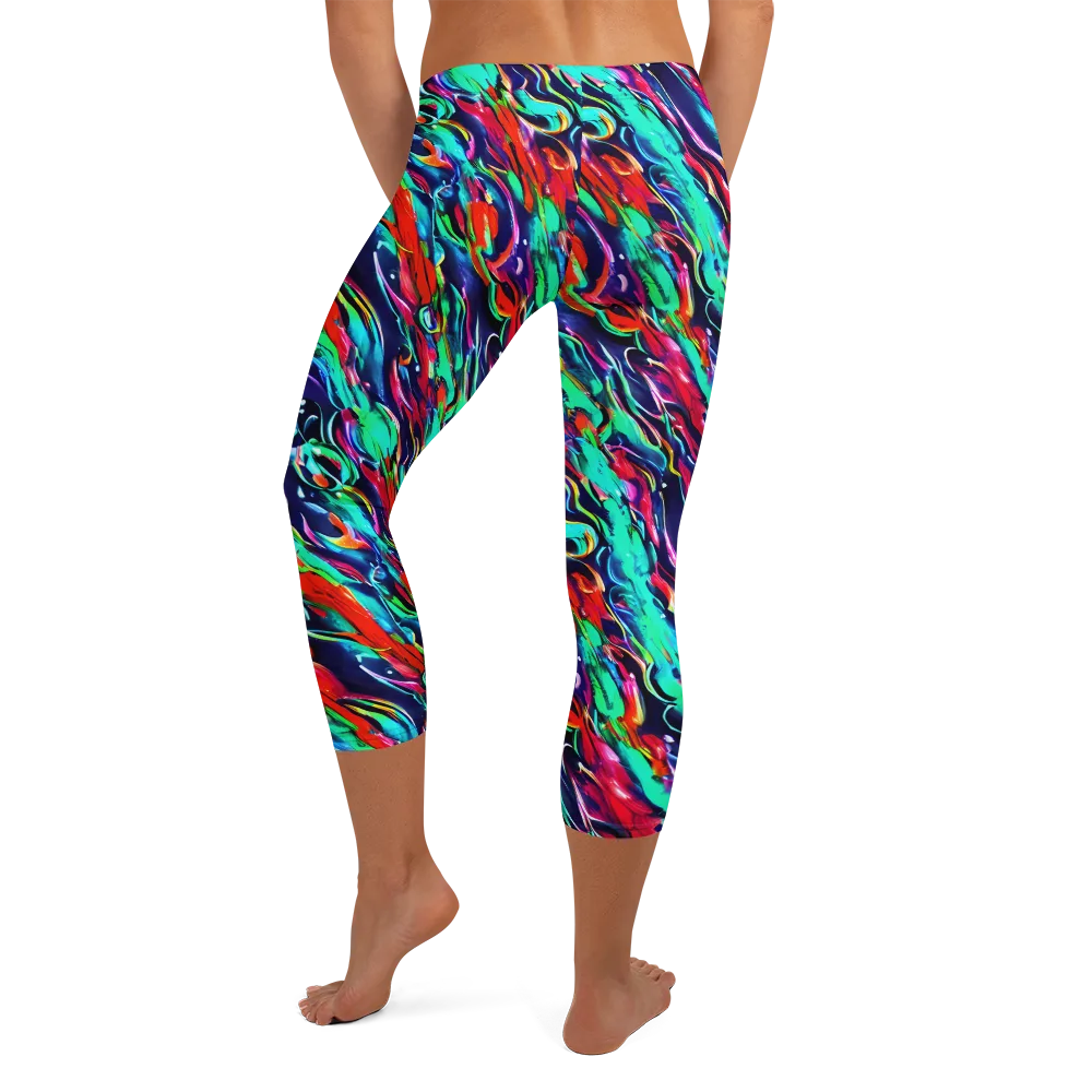 Afterglow Frenzy on Capri Leggings — Back