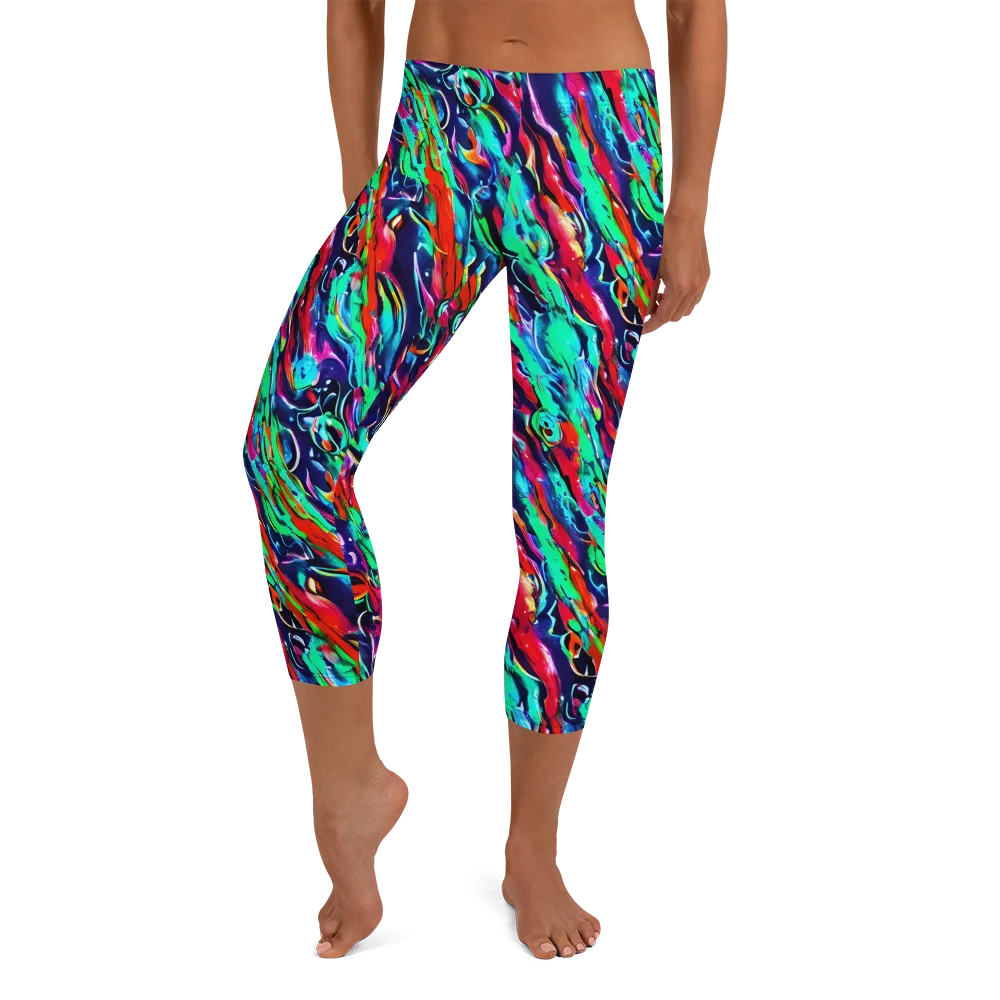 Afterglow Frenzy on Capri Leggings — Front