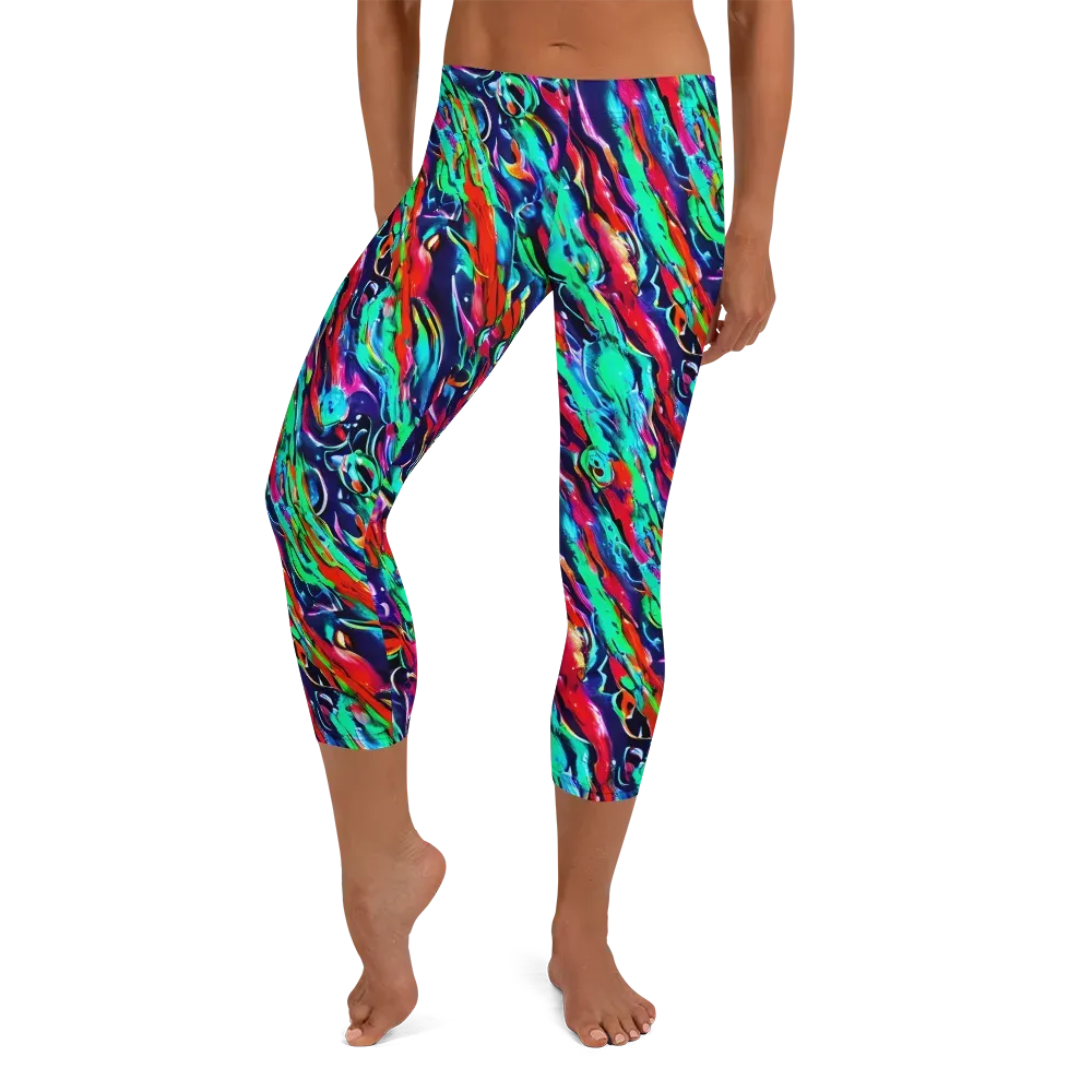 Afterglow Frenzy on Capri Leggings — Front