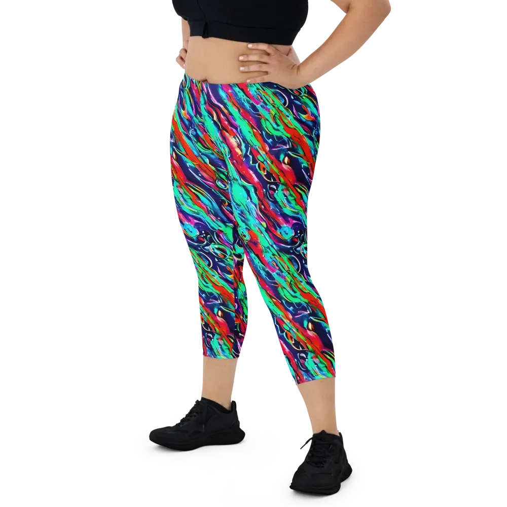 Afterglow Frenzy on Capri Leggings — Front