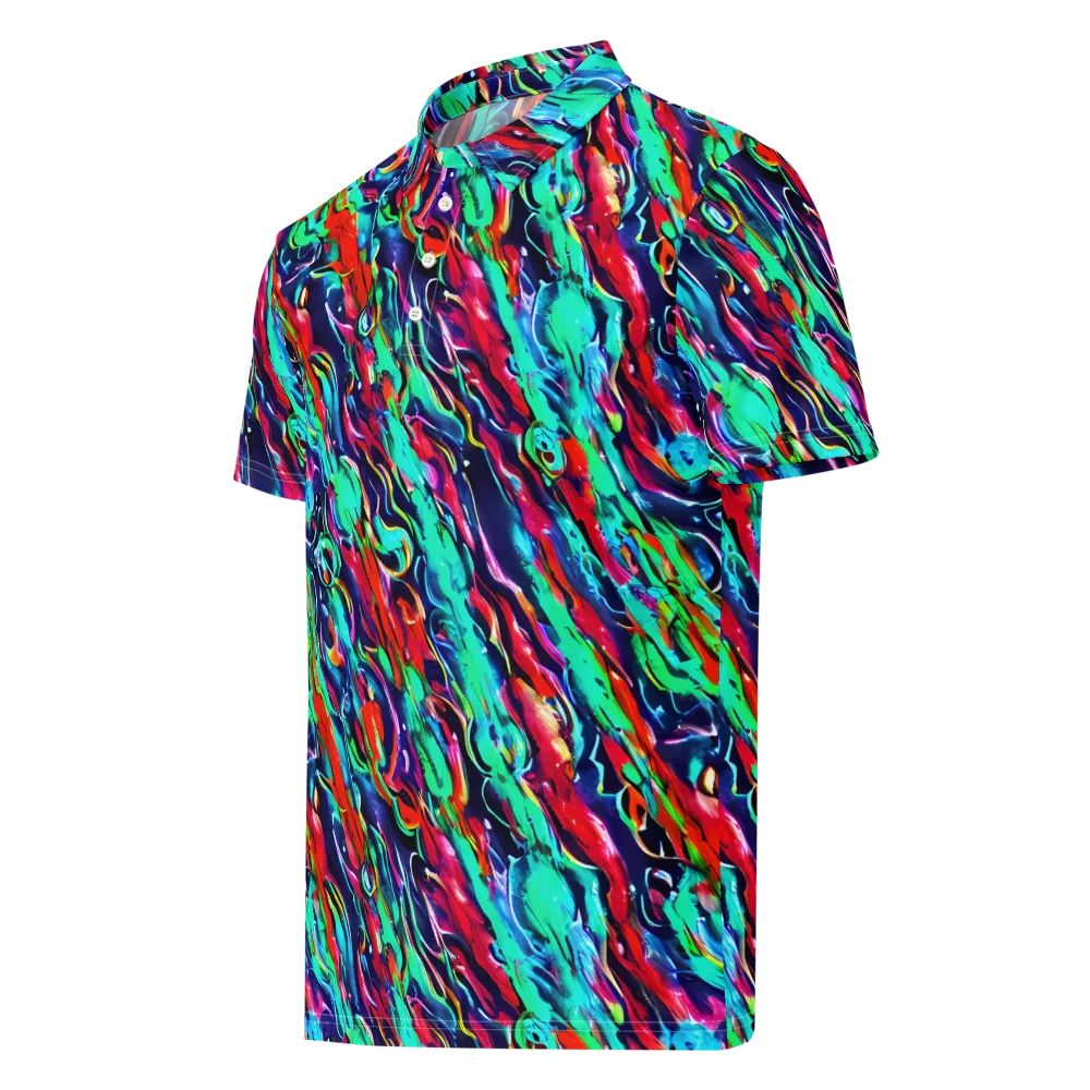 Afterglow Frenzy on Men's Slim Fit Polo Shirt — Left Front