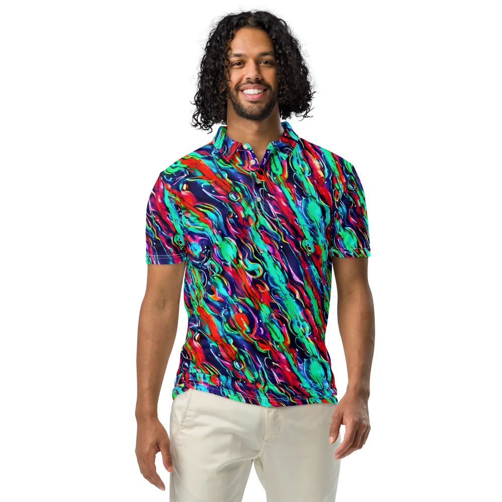 Afterglow Frenzy on Men's Slim Fit Polo Shirt — Front