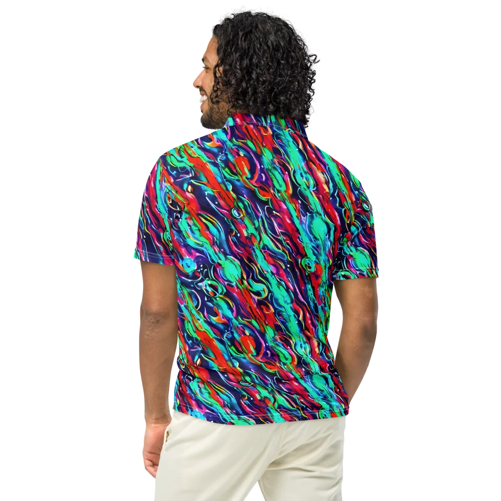 Afterglow Frenzy on Men's Slim Fit Polo Shirt — Back