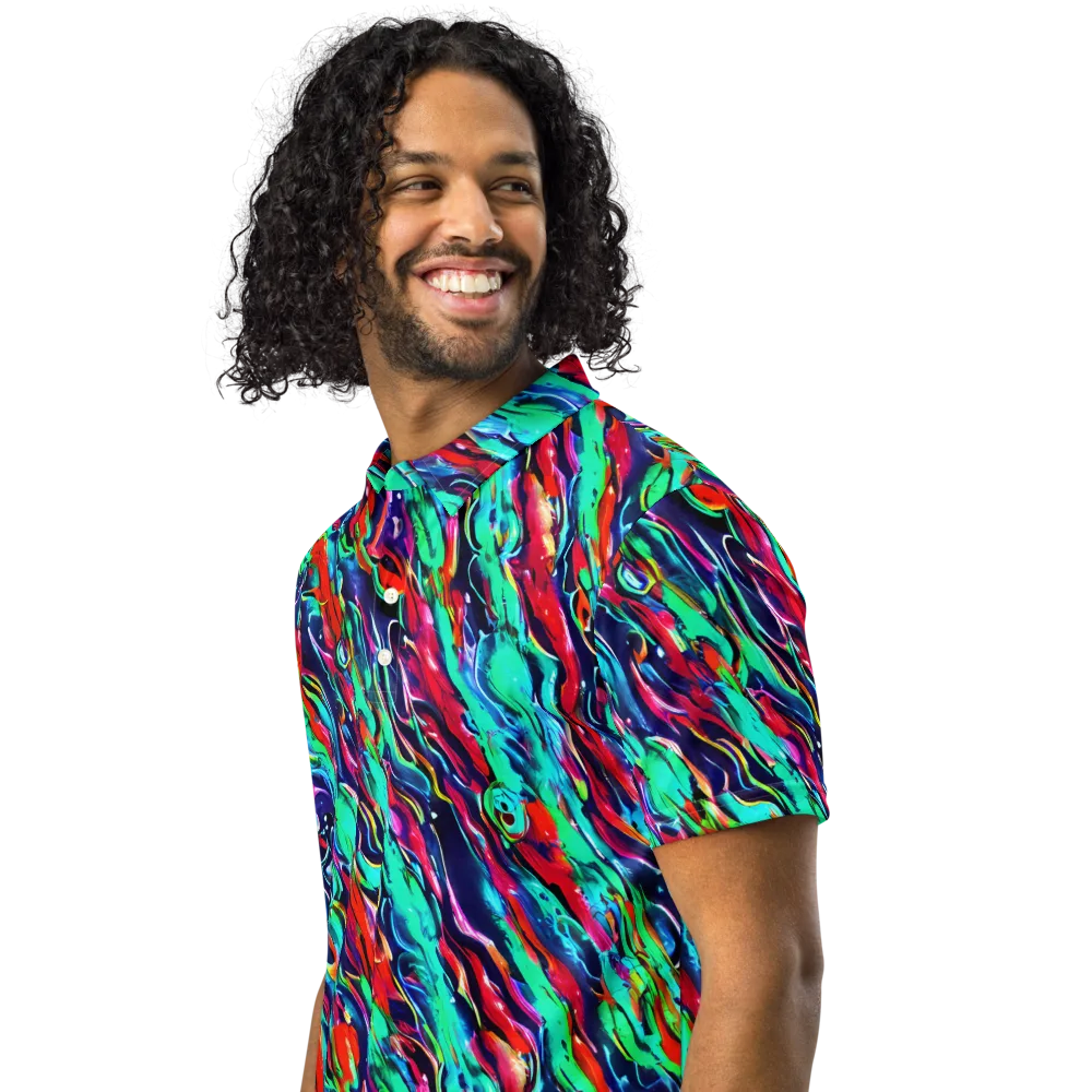 Afterglow Frenzy on Men's Slim Fit Polo Shirt — Left Front