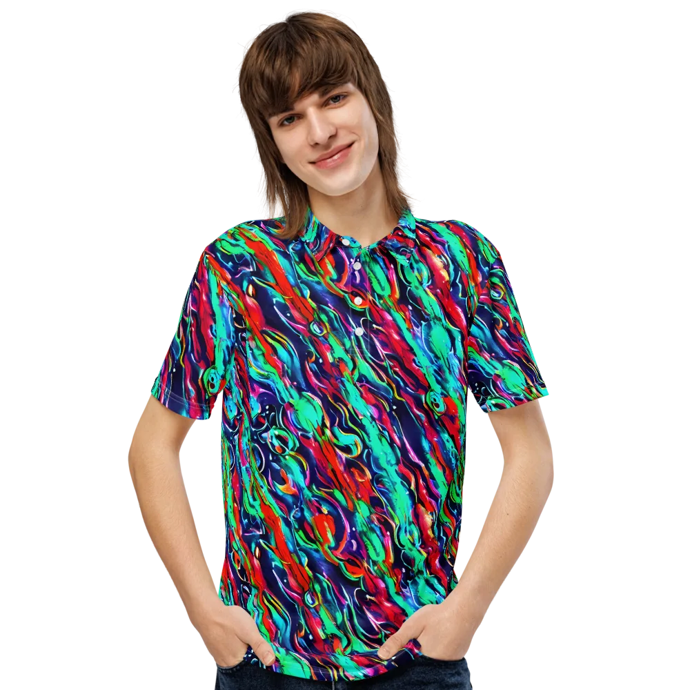 Afterglow Frenzy on Men's Slim Fit Polo Shirt — Front