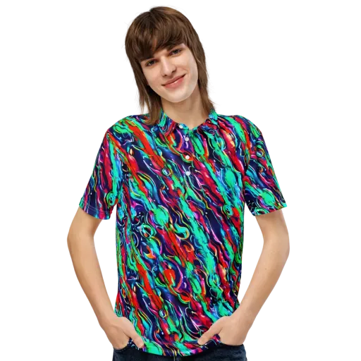 Afterglow Frenzy on a Men's Slim Fit Polo Shirt