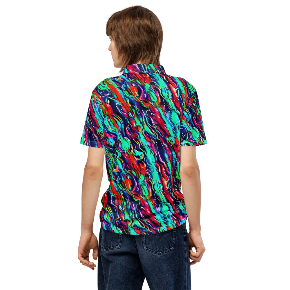 Afterglow Frenzy on Men's Slim Fit Polo Shirt — Back