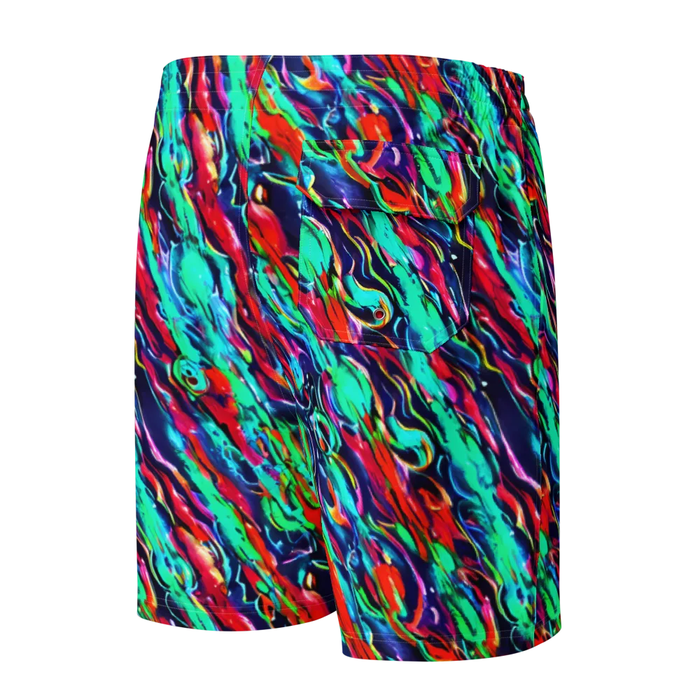 Afterglow Frenzy on Men's Board Shorts — Back