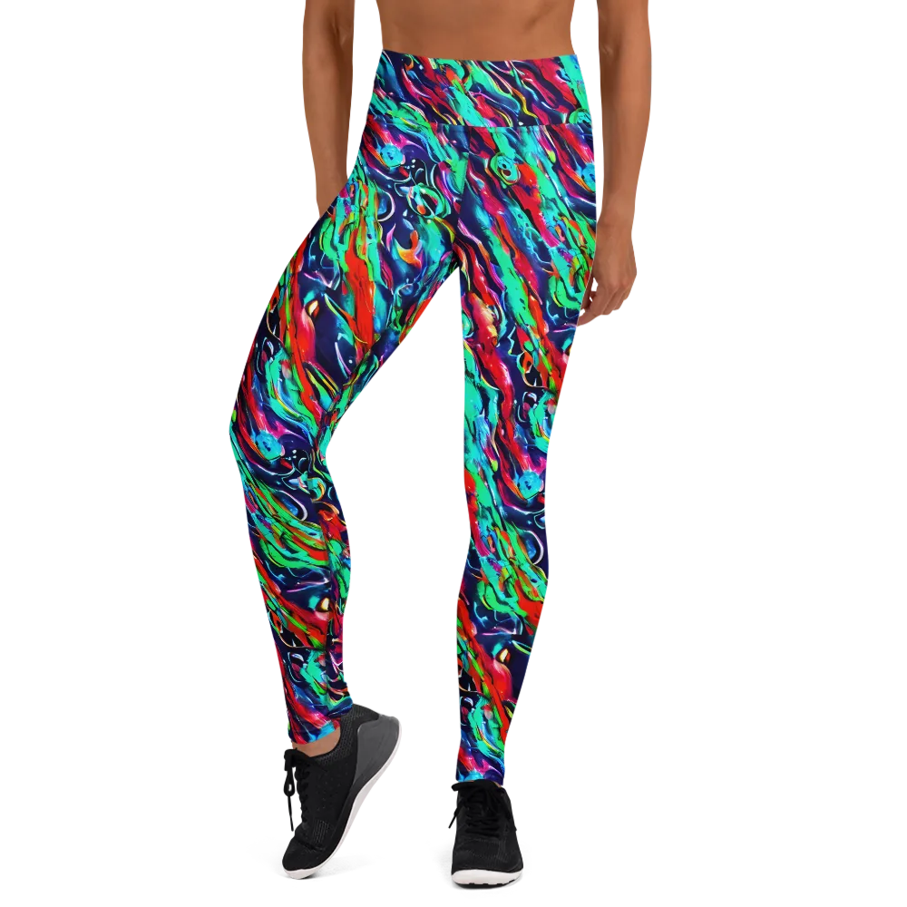Afterglow Frenzy on Yoga Leggings — Front