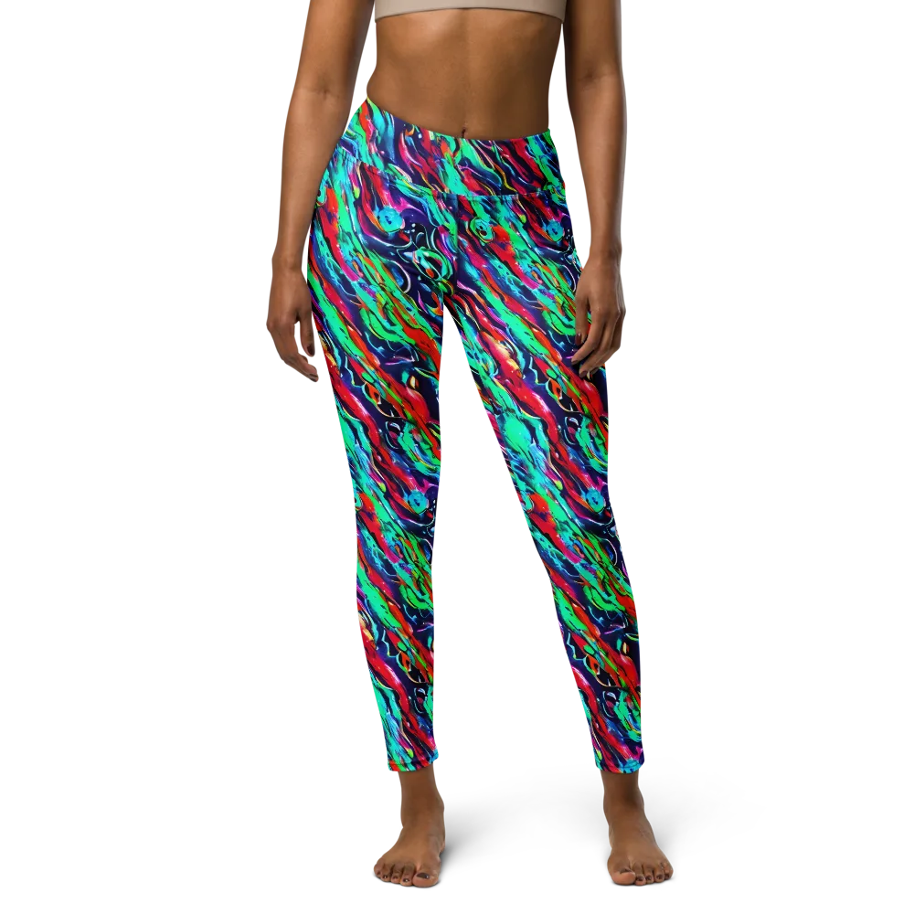 Afterglow Frenzy on Yoga Leggings — Front