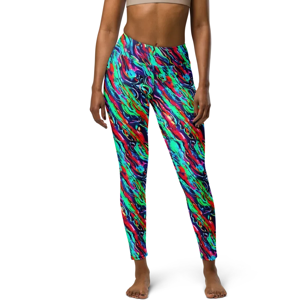 Afterglow Frenzy on Yoga Leggings — Front