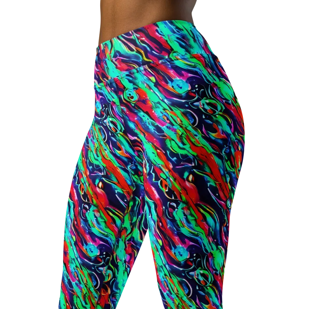 Afterglow Frenzy on Yoga Leggings — Left Front