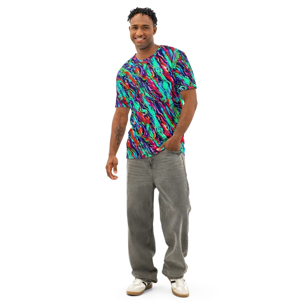 Afterglow Frenzy on Men's Cotton Crew Neck T-Shirt — Front