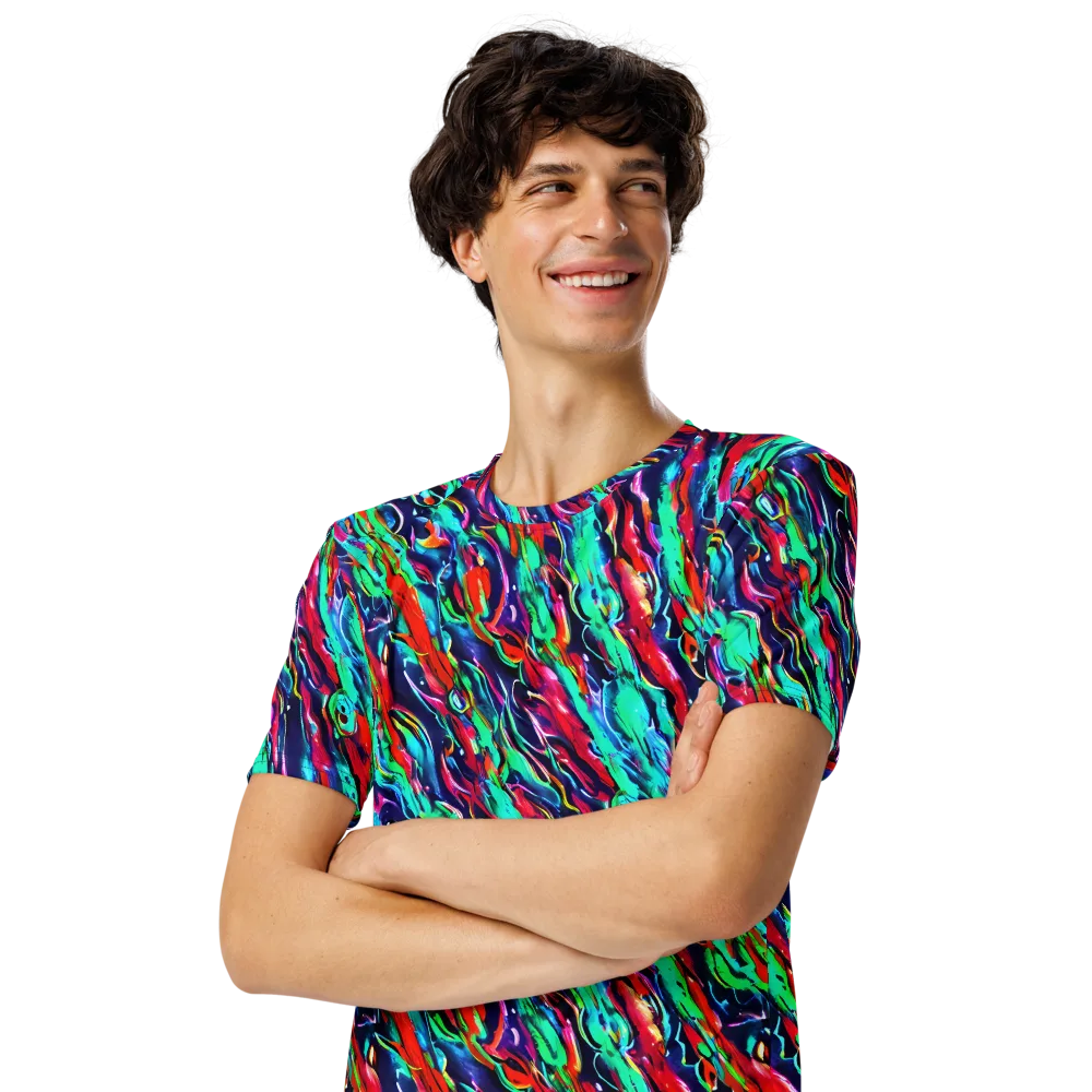 Afterglow Frenzy on Men's Crew Neck T-Shirt — Left Front