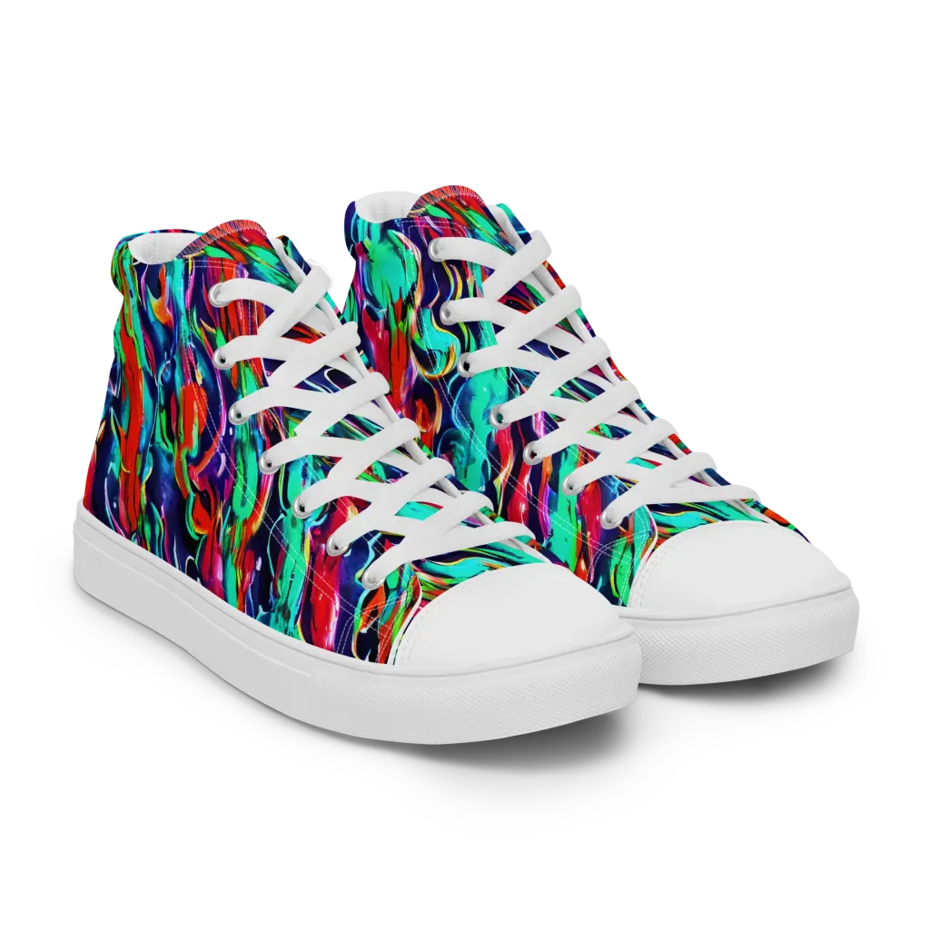 Afterglow Frenzy on Men's High Top Canvas Shoes — Right Front
