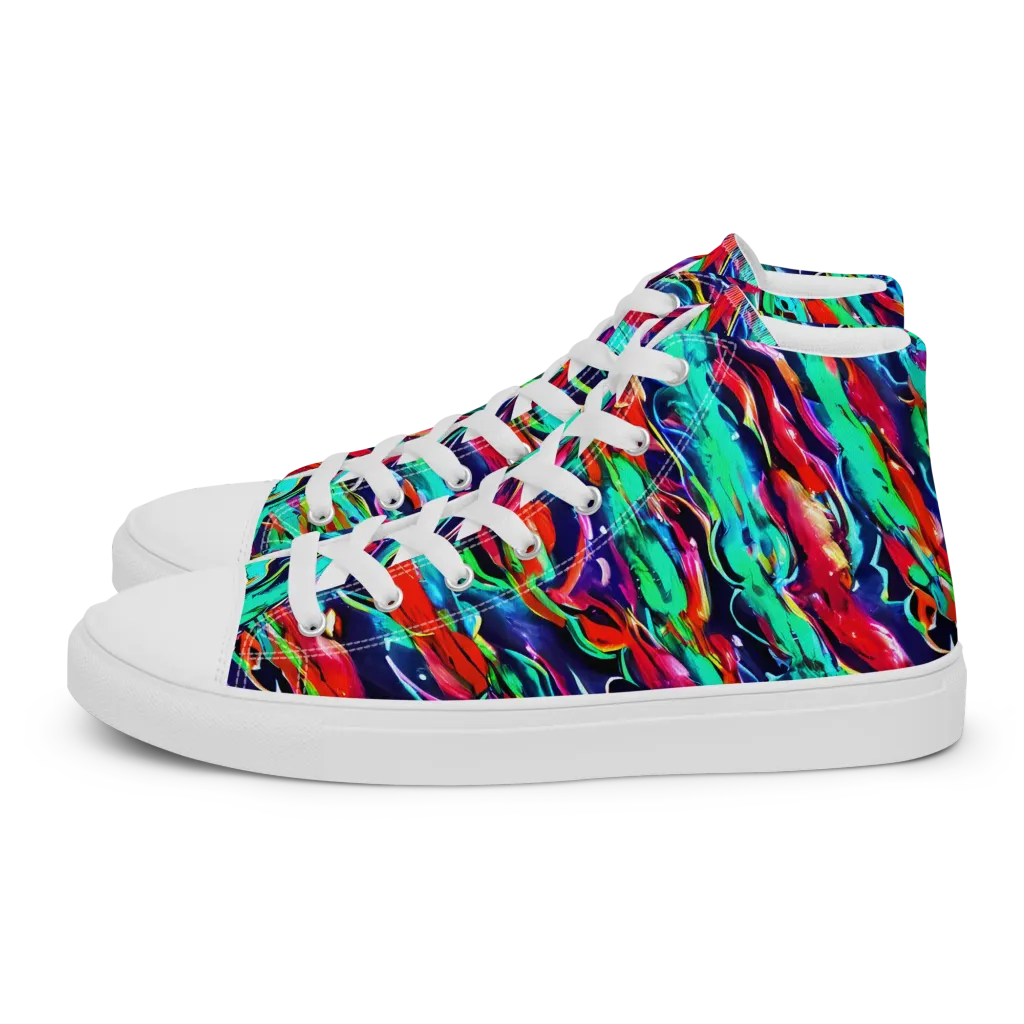 Afterglow Frenzy on Men's High Top Canvas Shoes — Left
