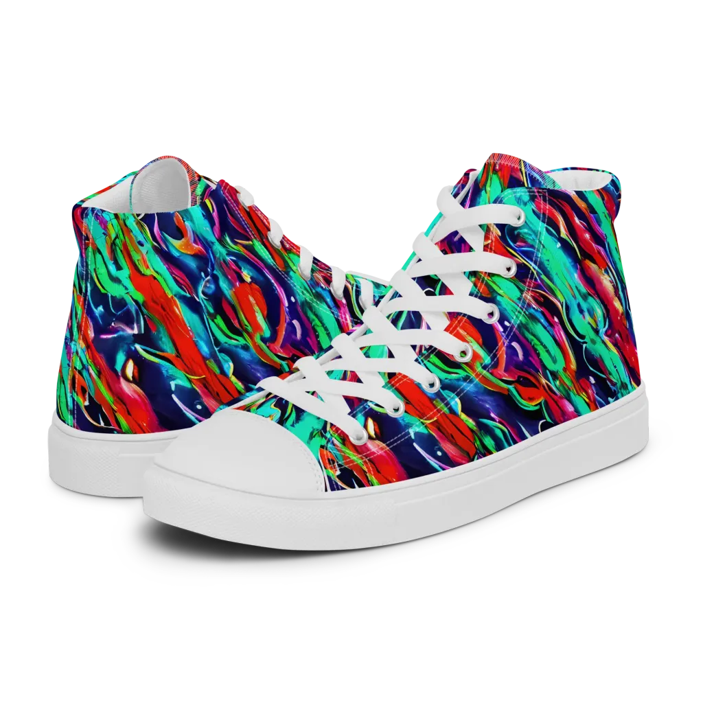 Afterglow Frenzy on Men's High Top Canvas Shoes — Left