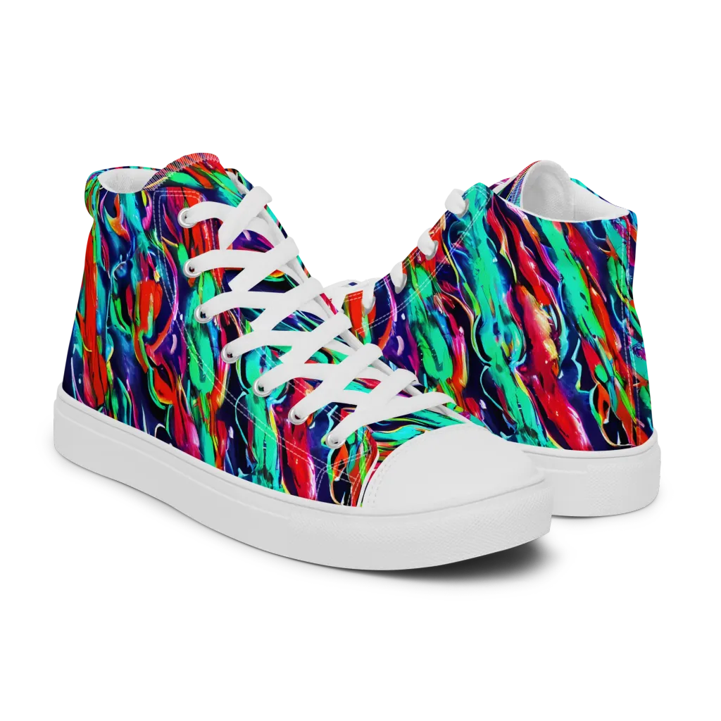 Afterglow Frenzy on Men's High Top Canvas Shoes — Right