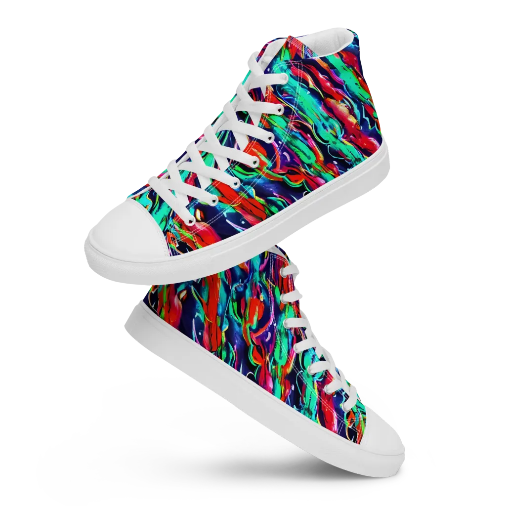 Afterglow Frenzy on Men's High Top Canvas Shoes — Front