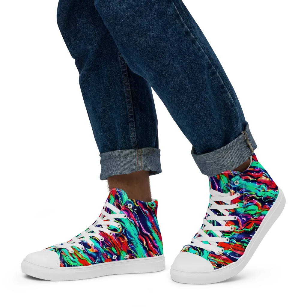 Afterglow Frenzy on Men's High Top Canvas Shoes — Left