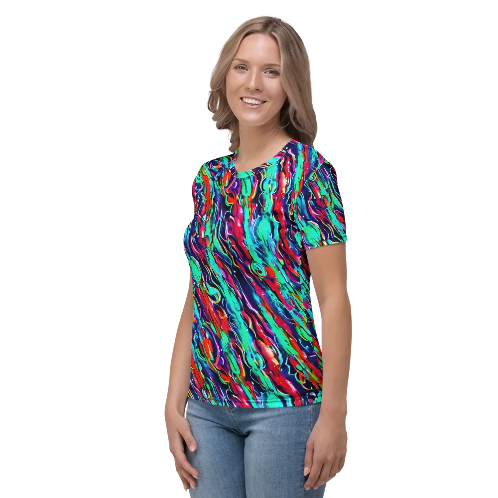 Afterglow Frenzy on Women's Crew Neck T-Shirt — Left