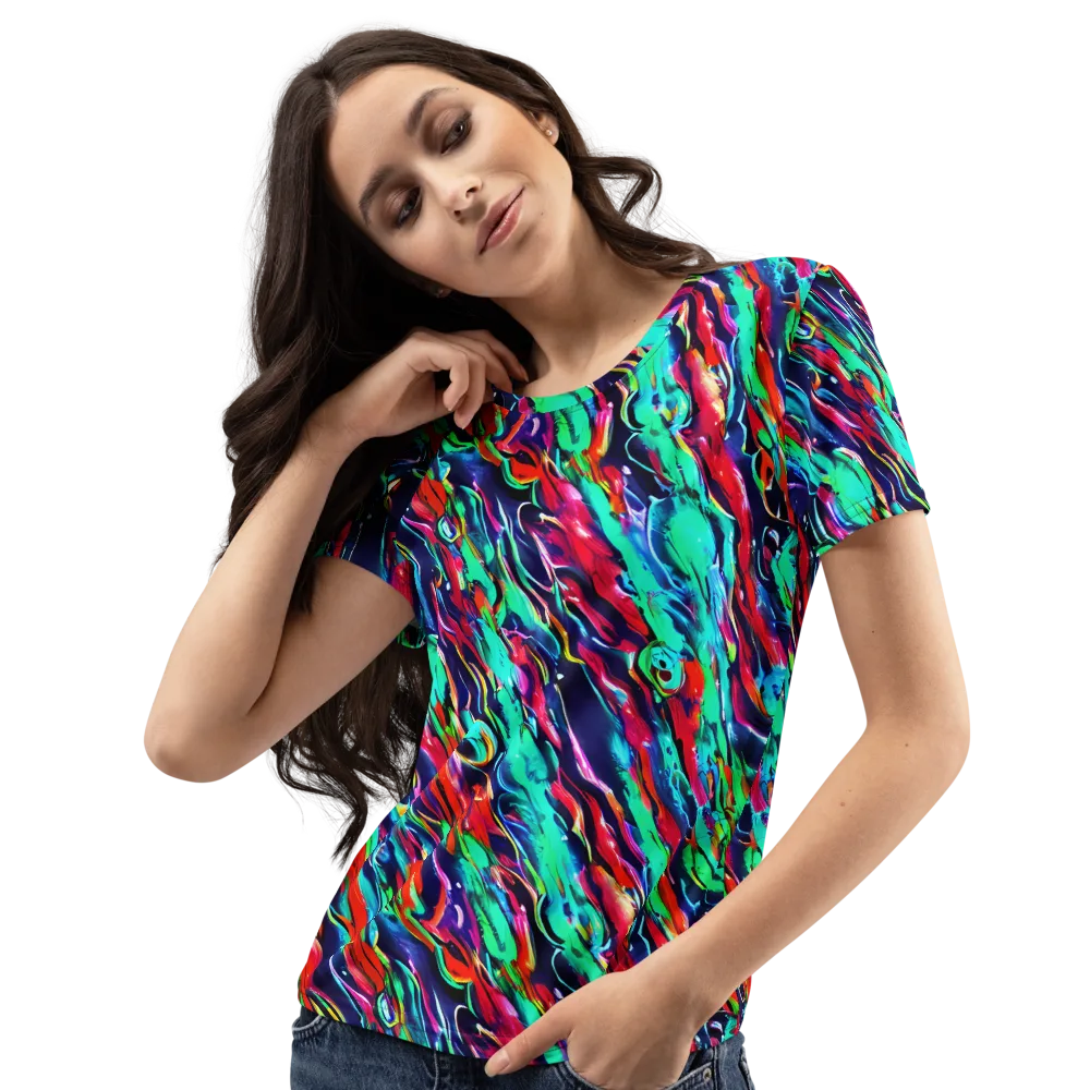 Afterglow Frenzy on Women's Crew Neck T-Shirt — Left Front