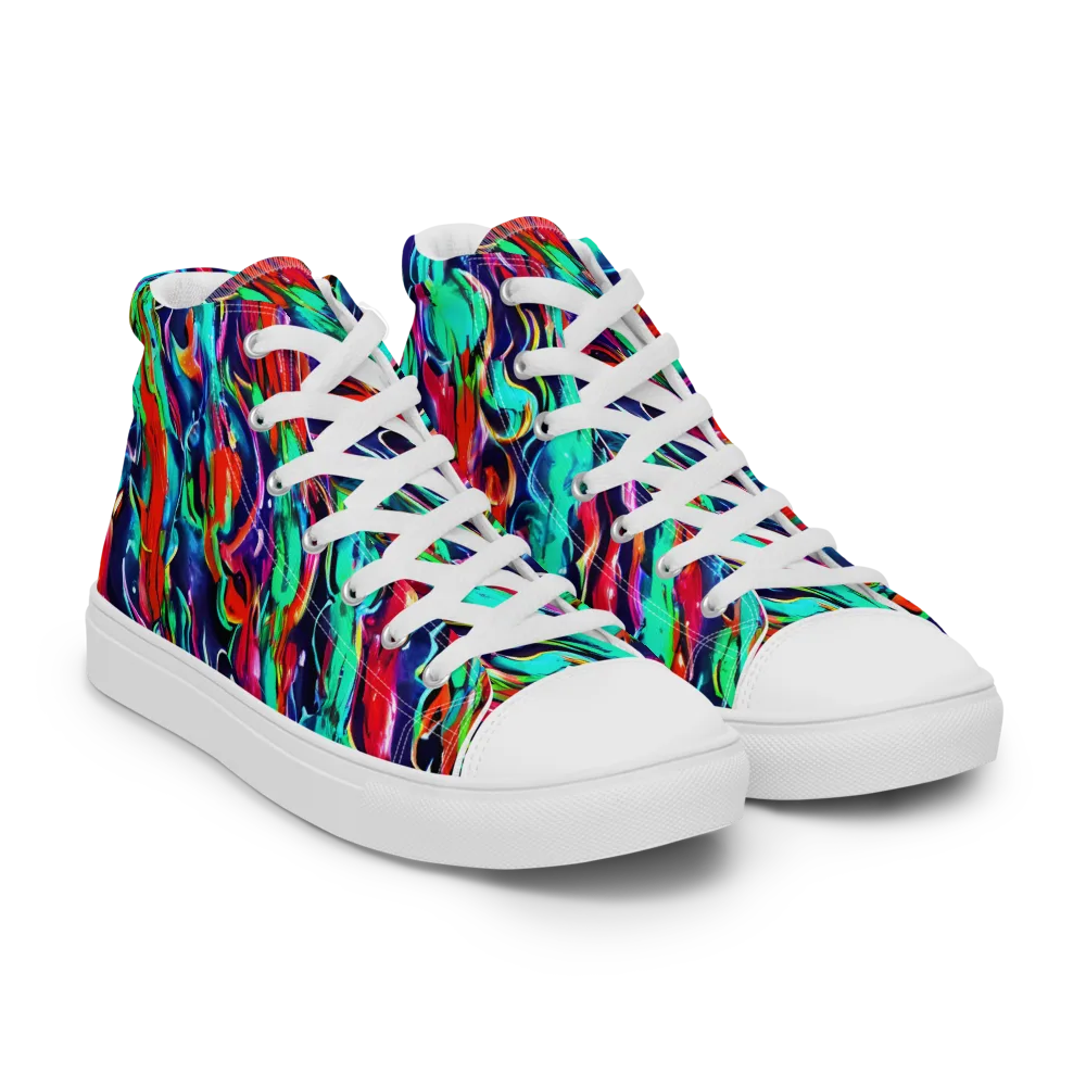 Afterglow Frenzy on Women's High Top Canvas Shoes — Right Front
