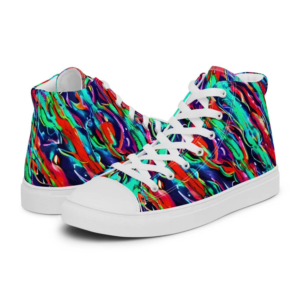 Afterglow Frenzy on Women's High Top Canvas Shoes — Left