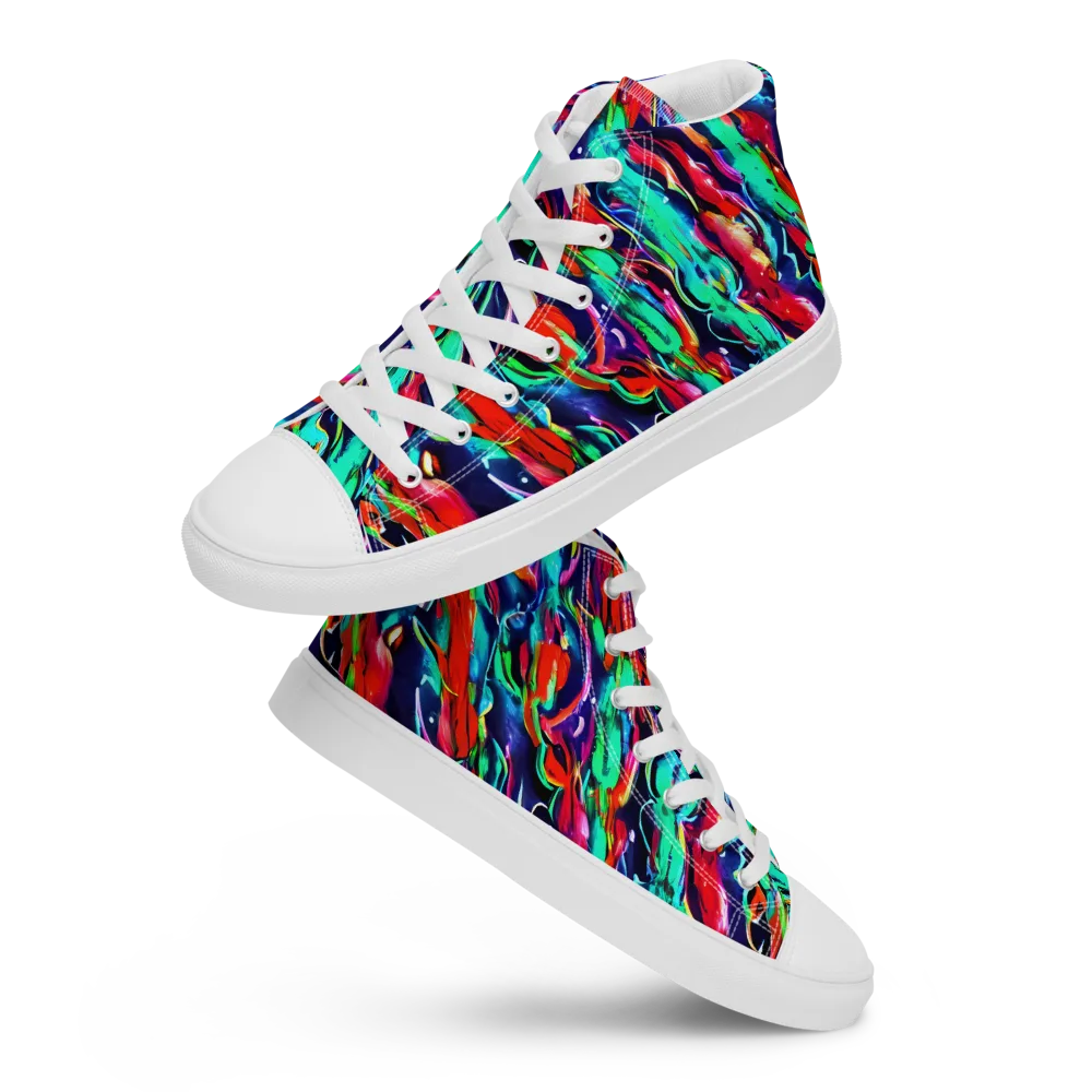Afterglow Frenzy on Women's High Top Canvas Shoes — Front