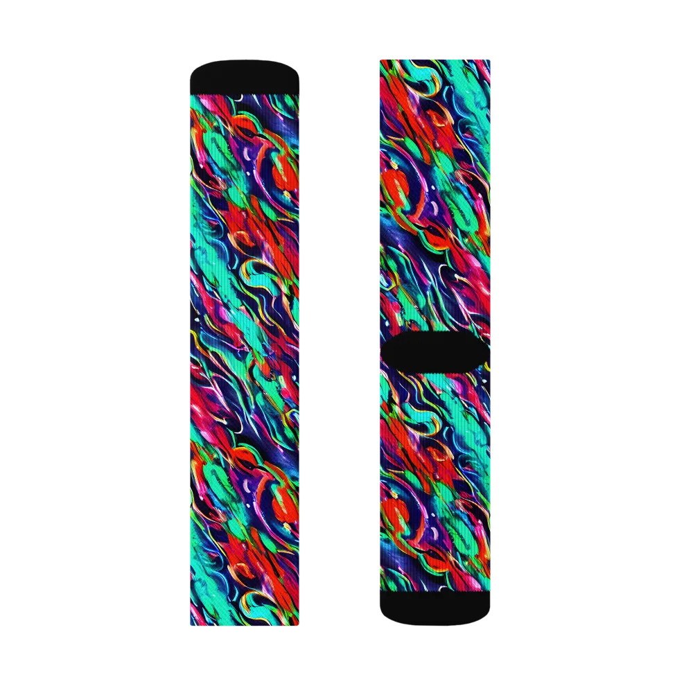 Afterglow Frenzy on Socks — Left Sock