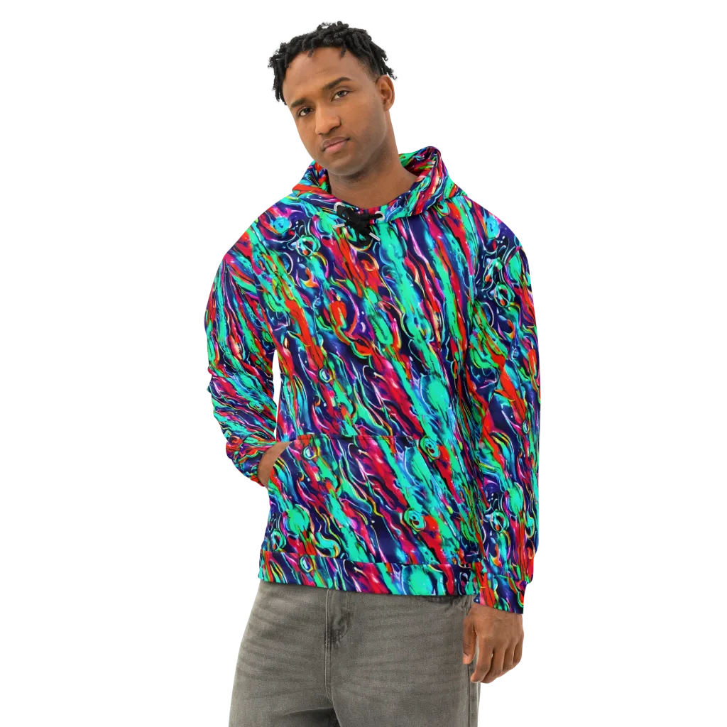 Afterglow Frenzy on Cotton Hoodie — Left Front