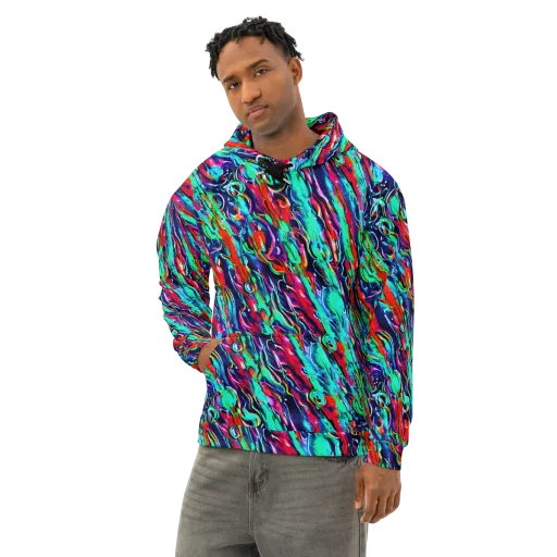 Afterglow Frenzy on a Cotton Hoodie