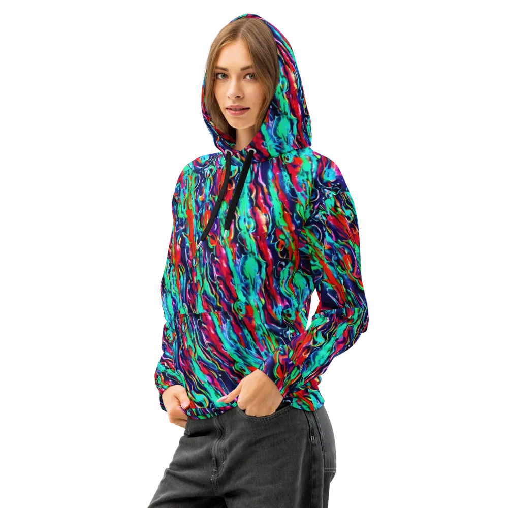 Afterglow Frenzy on Cotton Hoodie — Left Front