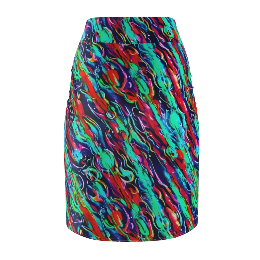 Afterglow Frenzy on Pencil Skirt — Back