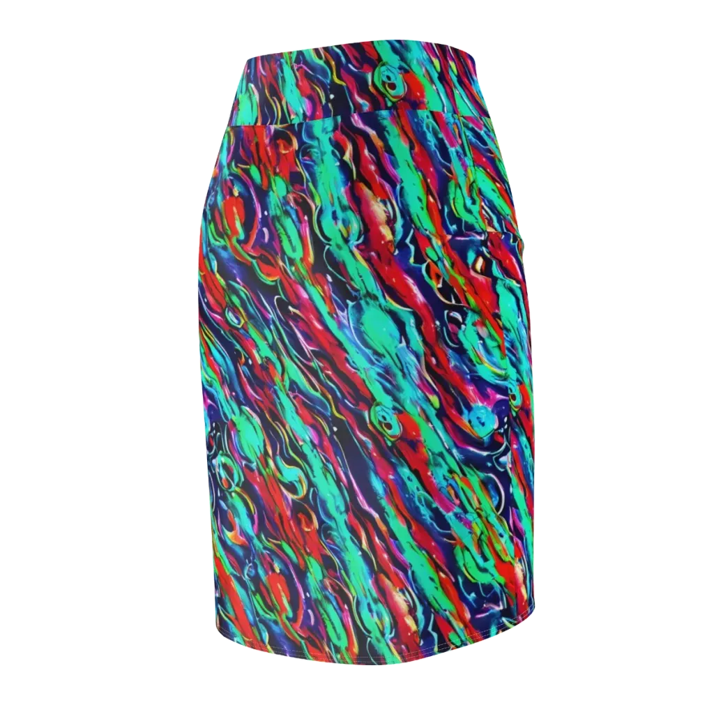 Afterglow Frenzy on Pencil Skirt — Back Side