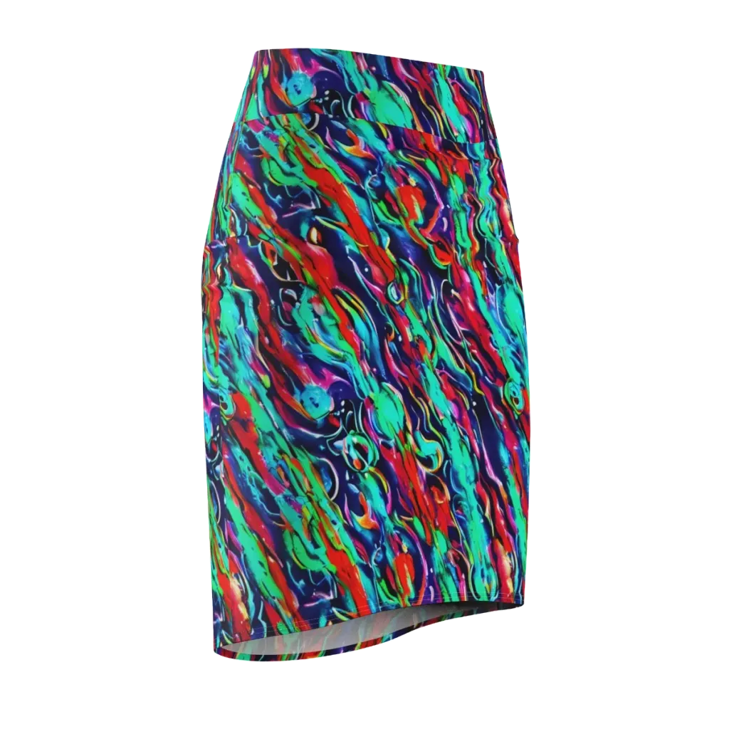 Afterglow Frenzy on Pencil Skirt — Front Side