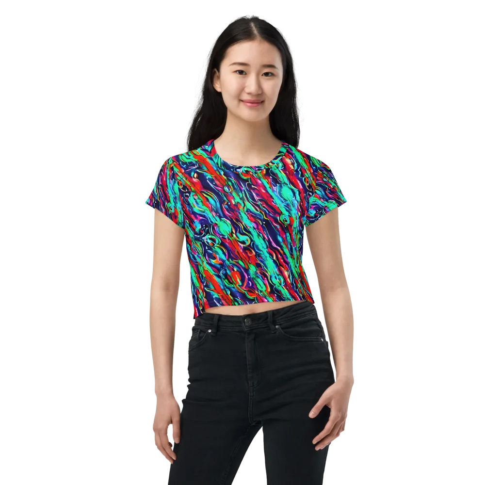 Afterglow Frenzy on Crop Tee — Front