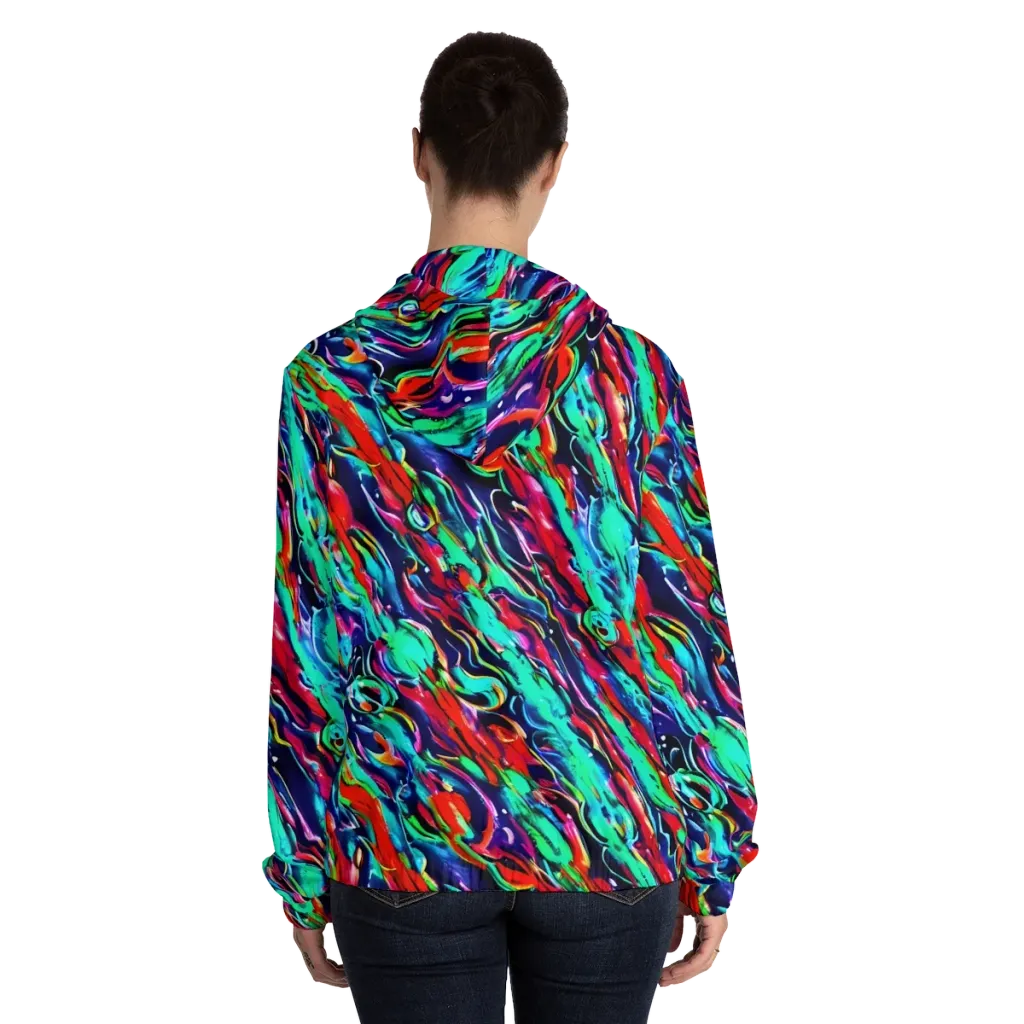 Afterglow Frenzy on Women's Full-Zip Hoodie — Back On Person