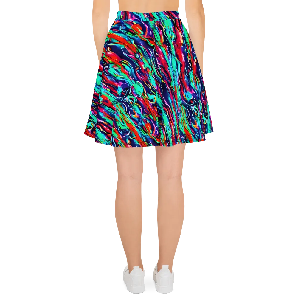 Afterglow Frenzy on Skater Skirt — Back