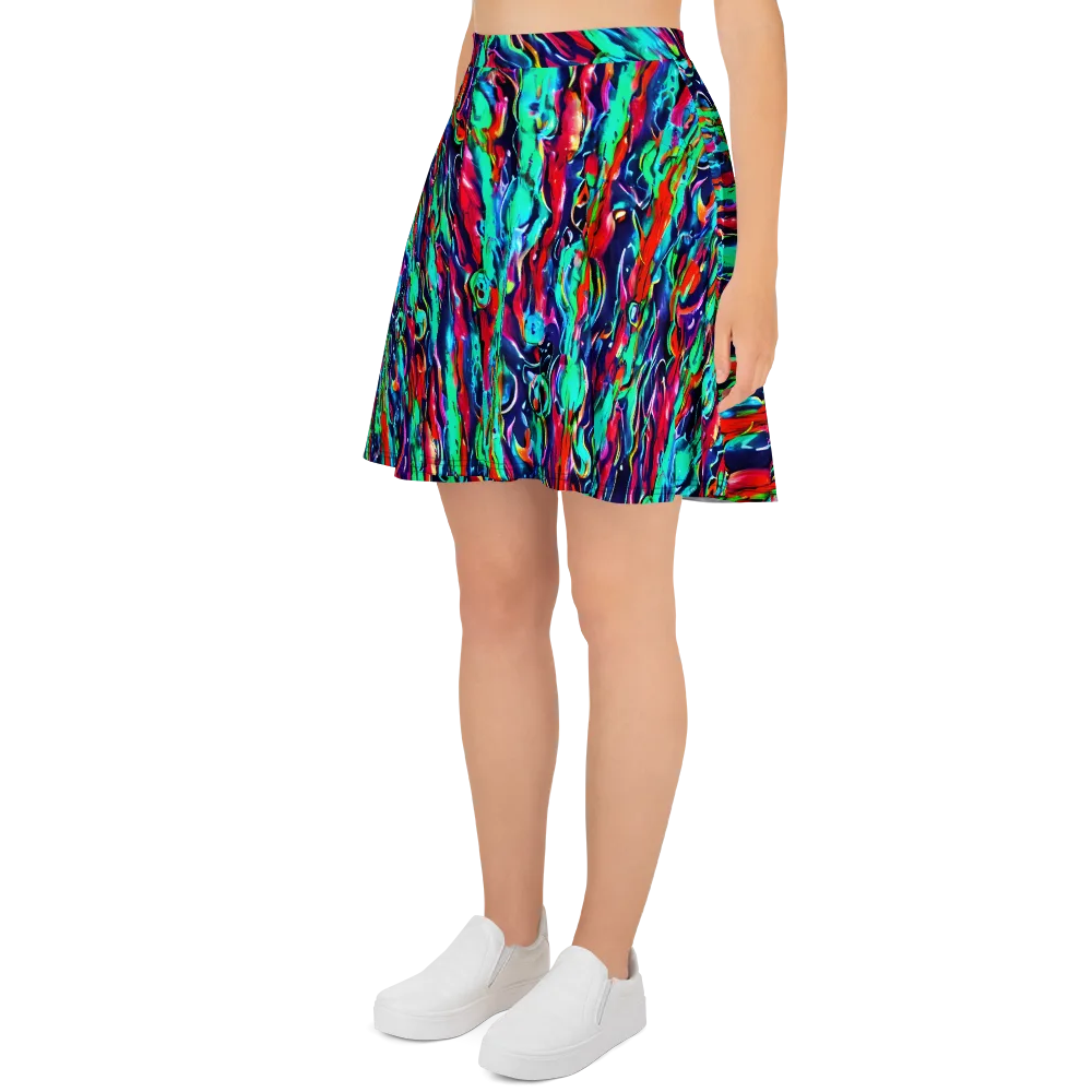 Afterglow Frenzy on Skater Skirt — Left