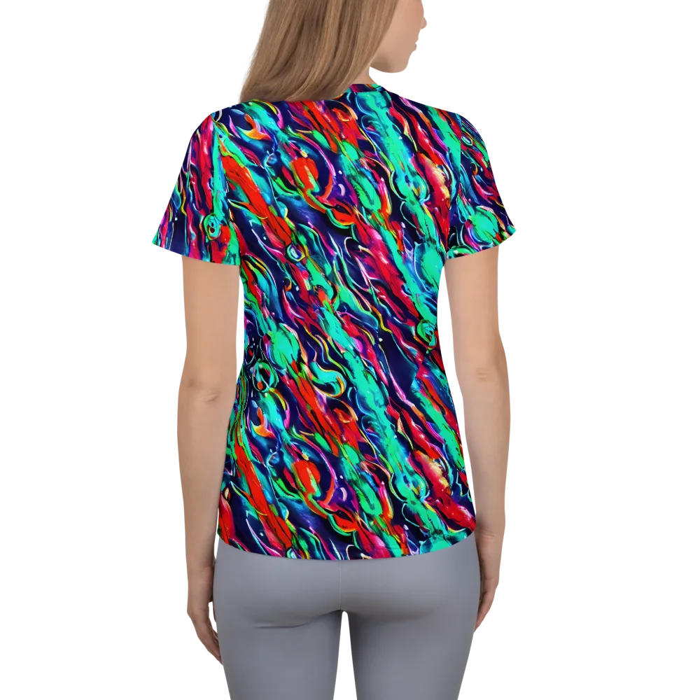 Afterglow Frenzy on Women's Athletic T-Shirt — Back