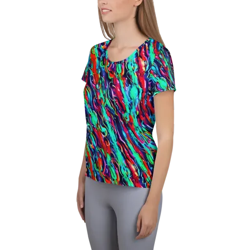 Afterglow Frenzy on a Women's Athletic T-Shirt