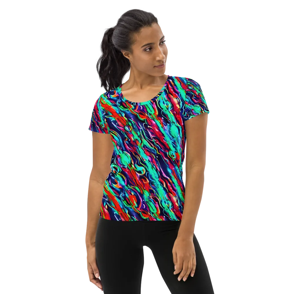 Afterglow Frenzy on Women's Athletic T-Shirt — Front