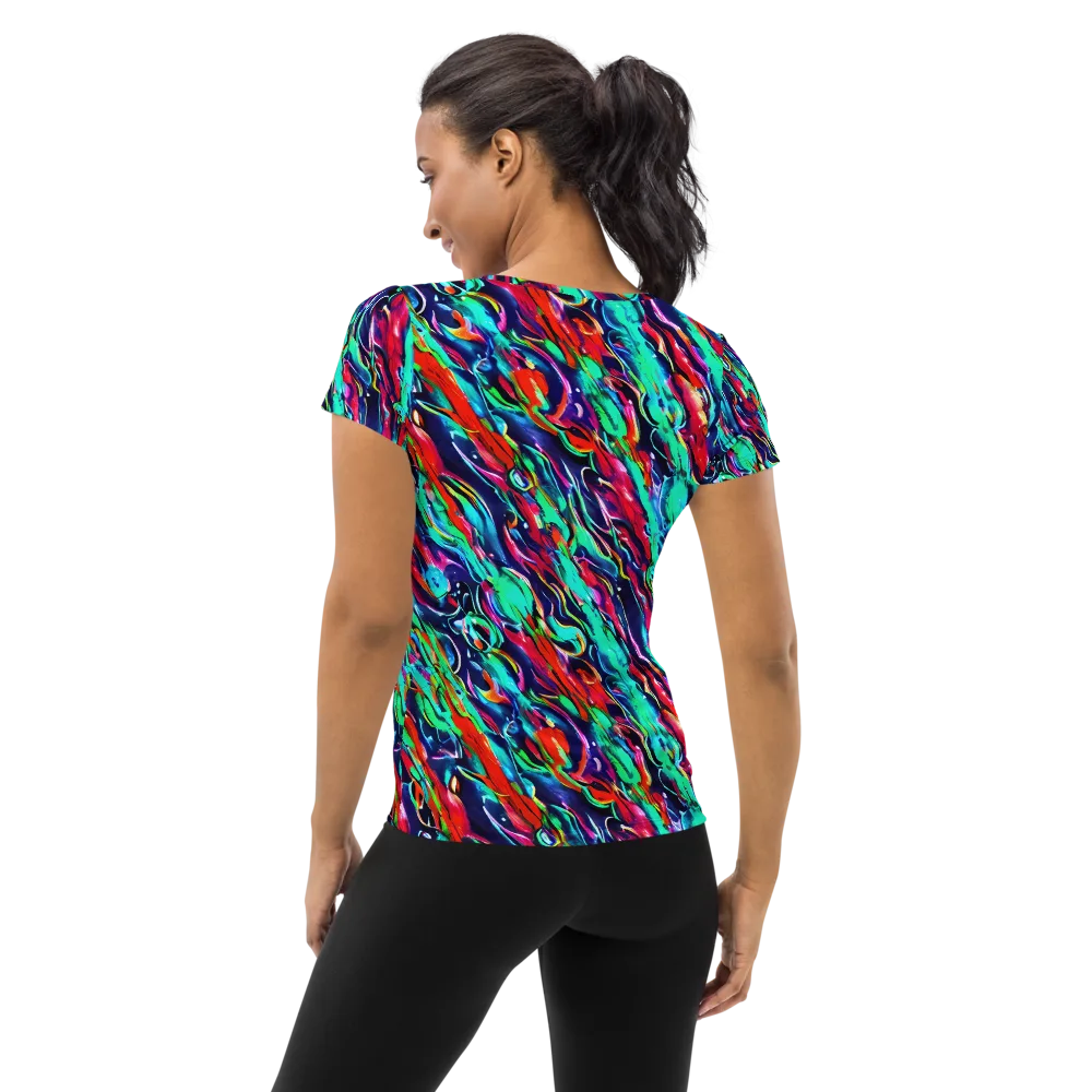 Afterglow Frenzy on Women's Athletic T-Shirt — Back