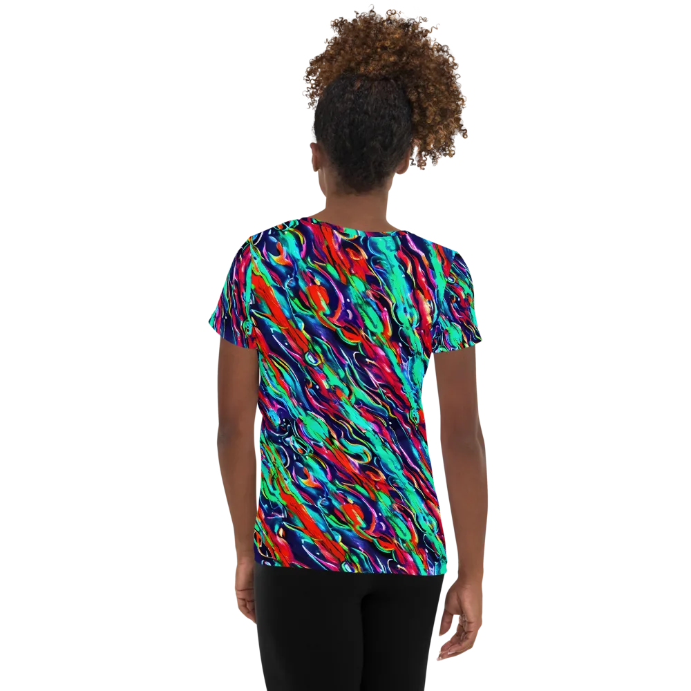 Afterglow Frenzy on Women's Athletic T-Shirt — Back