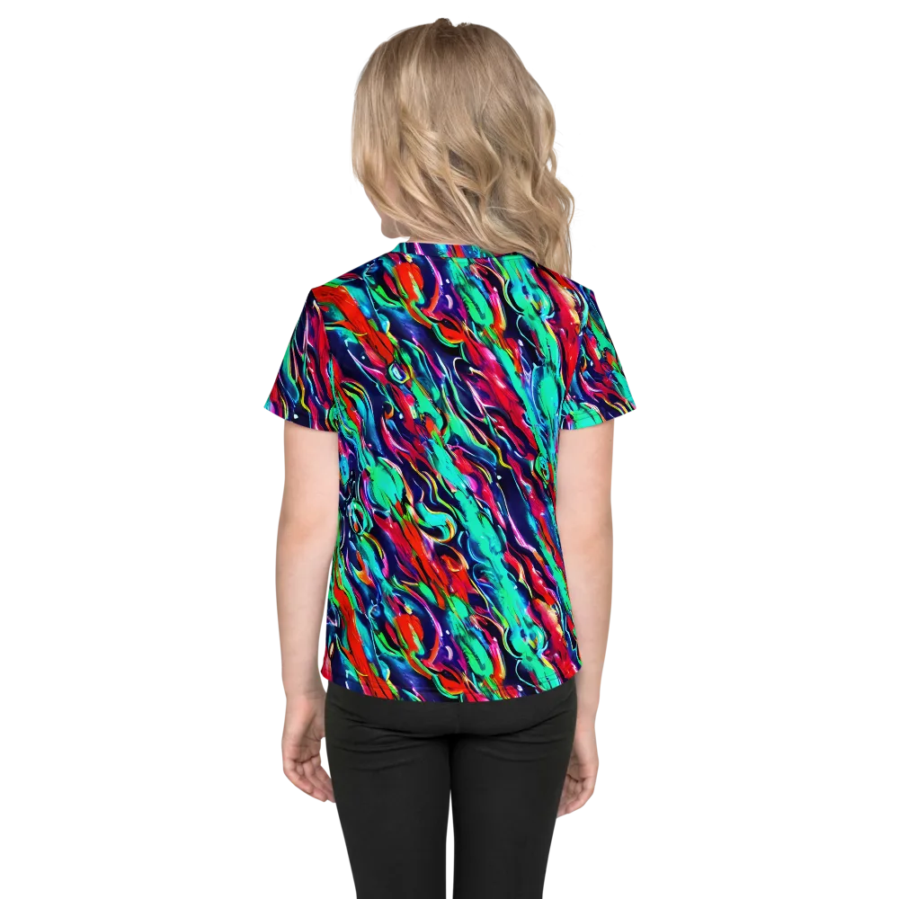 Afterglow Frenzy on Kids Crew Neck T-Shirt — Back