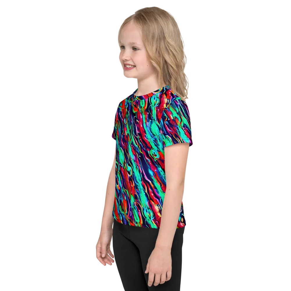 Afterglow Frenzy on Kids Crew Neck T-Shirt — Left