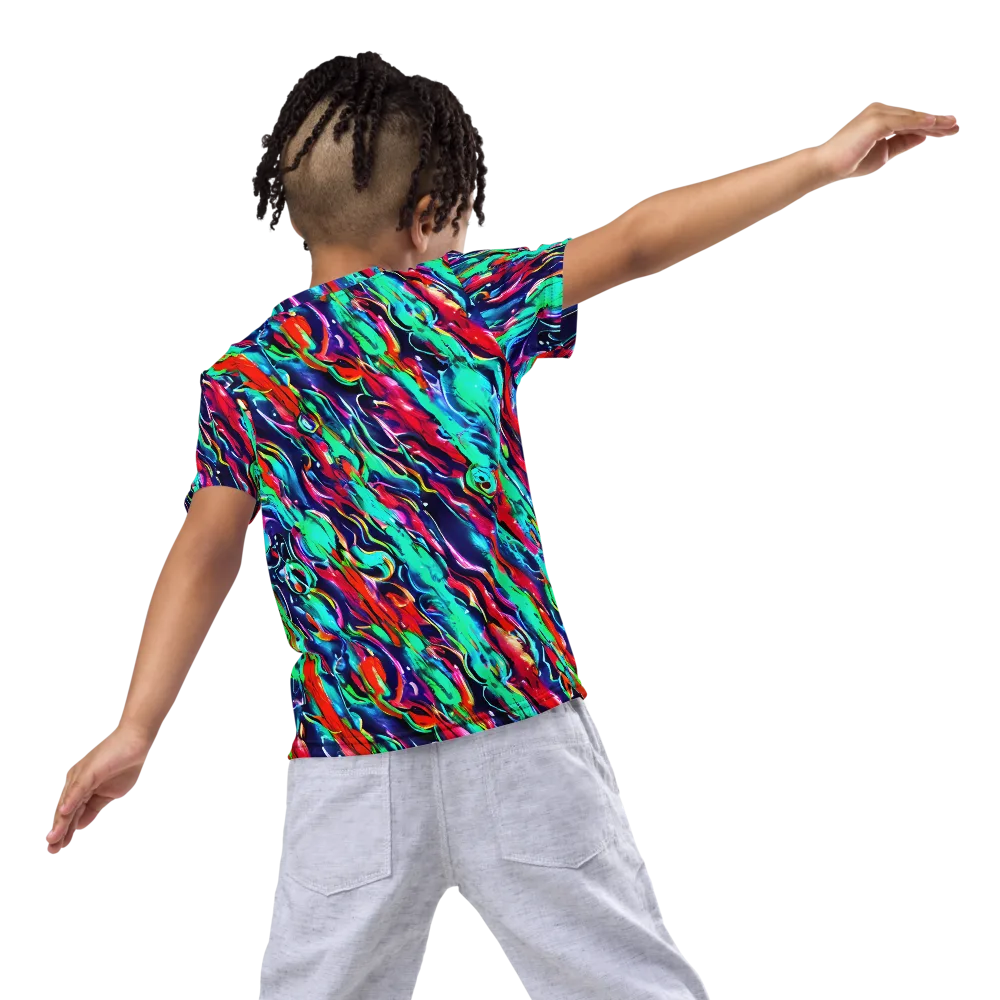 Afterglow Frenzy on Kids Crew Neck T-Shirt — Back